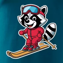 Mýval na lyžiach - kreslený