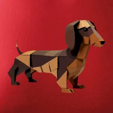 Jazvečík - zlepený z papiera