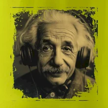 Albert Einstein so slúchadlami Albert Einstein so slúchadlami