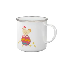 Sliepka sediaca na veľkonočnom vajci