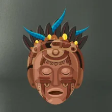 Mayová maska hnedá