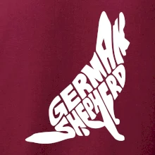 Nemecký ovčiak sediaci napis