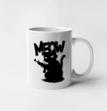 Meow mačka so zbraňou