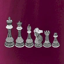 Šachové figúrky v rade - kreslené