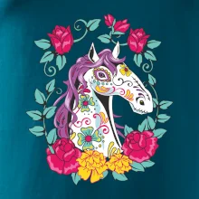 Kôň farebný s kvetinami