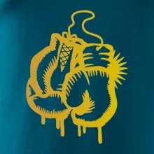 Box rukavice - zlatá potlač