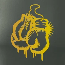 Box rukavice - zlatá potlač