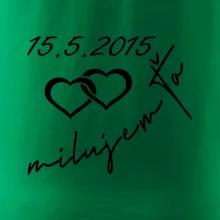 Mikina milujem ťa s dátumom na rukáve