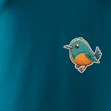 Vtáčik kreslený na prsníku