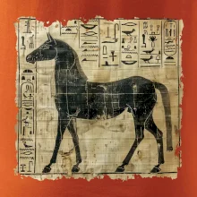 Egyptské hieroglyfy kôň