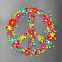 Peace symbol červené kvety