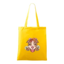 Americký stafordšírsky teriér hlava s kvetinami