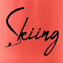 Skiing nápis lyžiar Skiing nápis lyžiar