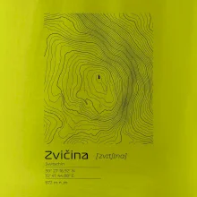 Zvičina - vrstevnice v obdĺžniku