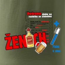 Tričko na rozlúčku s úlohami na chrbte + nápis ženích
