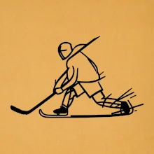 Kreslený hokejista tučnou fixkou Kreslený hokejista tučnou fixkou