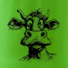 Čiernobiela karikatúra svetlá krava hlava