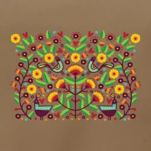 Folklór - farebne kvetiny obdĺžnik