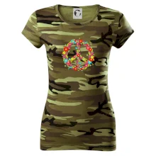 Peace symbol červené kvety