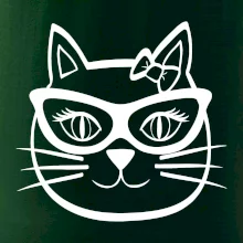 Mačacie dievča s okuliarmi