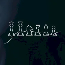 Šachové figúrky v rade - obrys