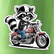 Mýval na motorke kreslený