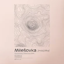 Milešovka - vrstevnice v obdĺžniku