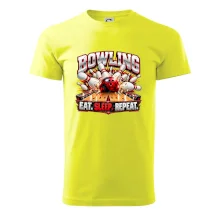 Bowlingová guľa a kolky eat sleep repeat
