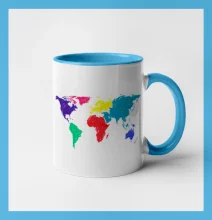 Svetové kontinenty bez názvov - farebné