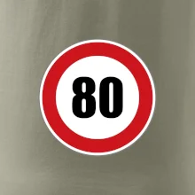 Dopravná značka - obmedzenie rýchlosti 80