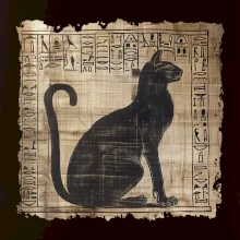 Egyptské hieroglyfy mačka