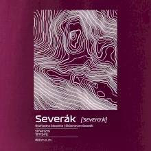 Severák - vrstevnice v obdĺžniku