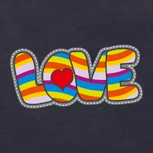 Love nápis dúhový