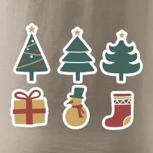 Vianočná sada - stromčeky a darčeky