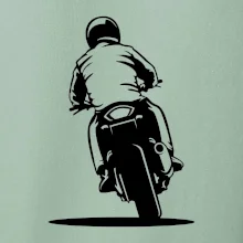 Motorkář na zádech - silnice