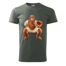 Baseballový catcher retro rytina