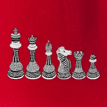 Šachové figúrky v rade - kreslené