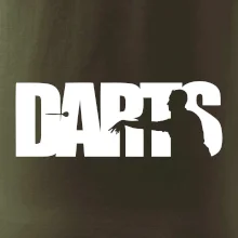 Darts - nápis so šípkarom