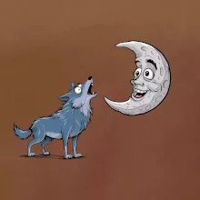 Parové tričko - Vlk a mesiac