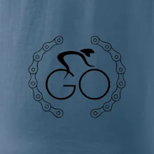 Logo cyklistu a reťaz Logo cyklistu a reťaz