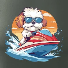 Bišónik na vodnom skútri