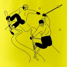 Lyžovanie - kreslené obrázok