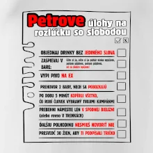 Tričko na rozlúčku s úlohami vpredu