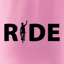Ride - nápis s cyklistom