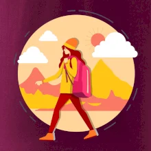 Farebný párový motív na hory