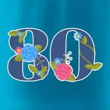 Kvetinové číslo kreslené - 80