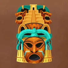 Mayová maska s pyramídou