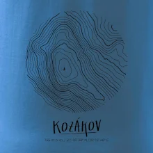 Kozákov - vrstevnice v kruhu