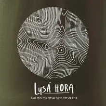 Lysá hora - vrstevnice v kruhu