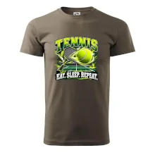 Tenisová raketa a míček eat sleep repeat